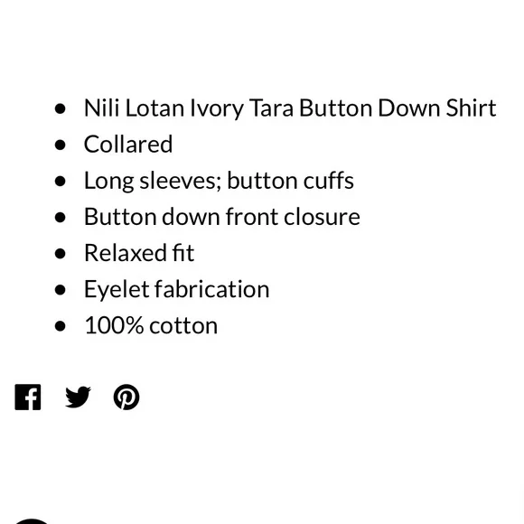 Nili Loton Ivory Tara Button Down Shirt - Picture 4 of 11